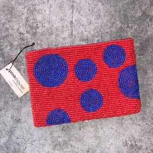NWT PinkHouse Handmade Beaded Coin Pouch